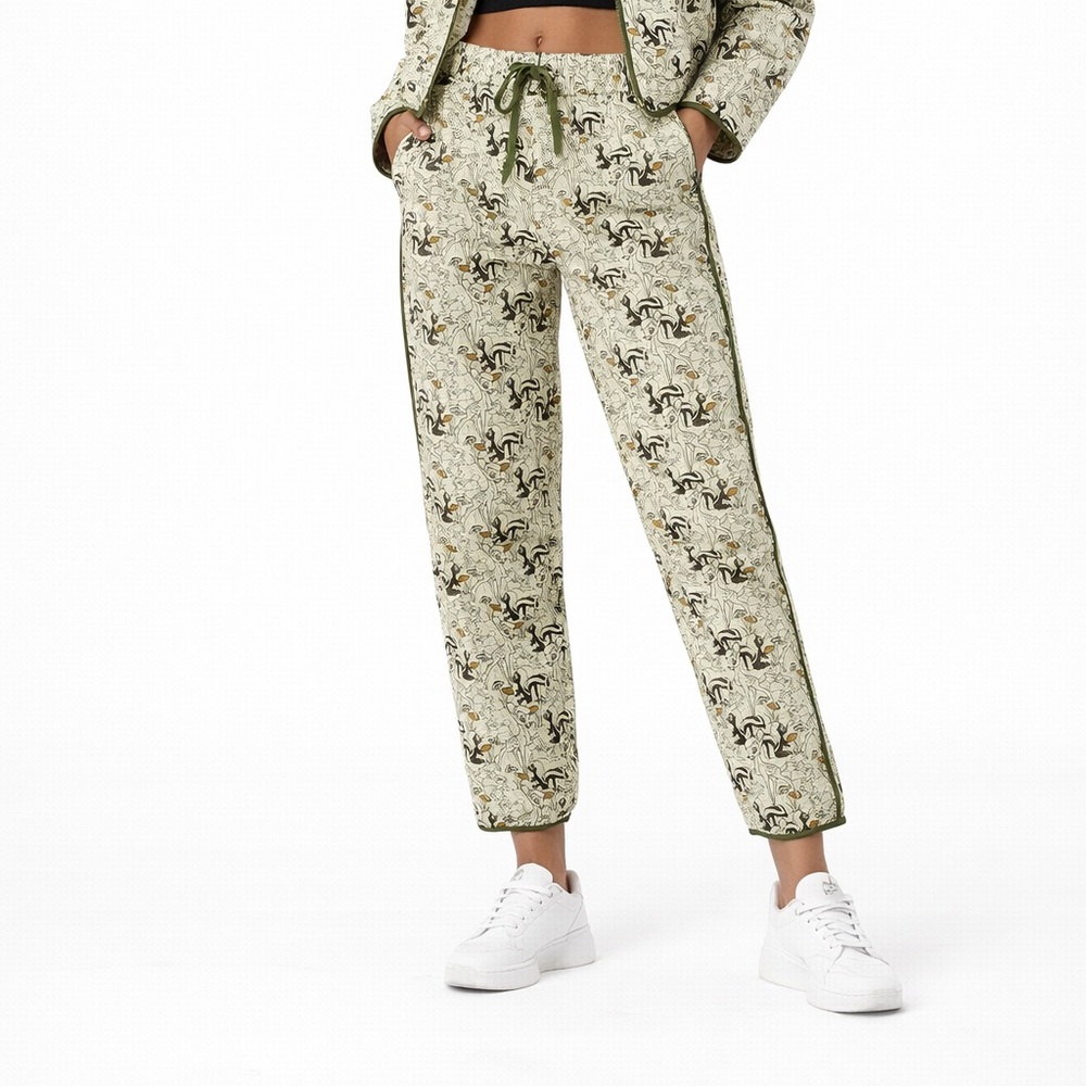 NEW DISNEY PARKS Bambi Quilted Pants Size L Thumper Flower Allover Print Green - Picture 11 of 11